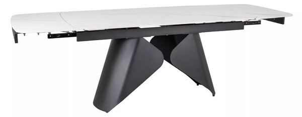 Signal Jedálenský rozkladací stôl Armando, 160-240cm, matná biela / matná čierna