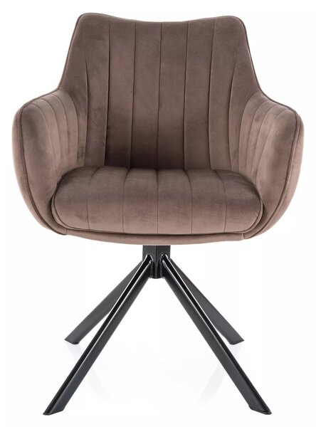 Signal Jedálenská stolička Azalia Velvet, cappuccino / matná čierna