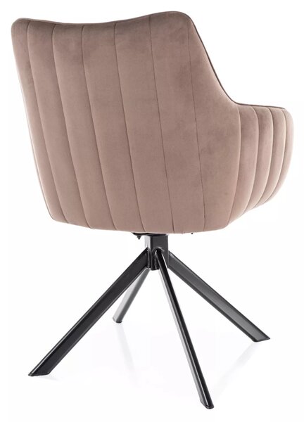 Signal Jedálenská stolička Azalia Velvet, cappuccino / matná čierna