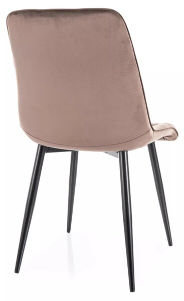 Signal Jedálenská stolička Chic Velvet, cappuccino / matná čierna