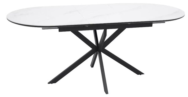 Signal Jedálenský rozkladací stôl Gaston, 140-180cm, matná biela / matná čierna