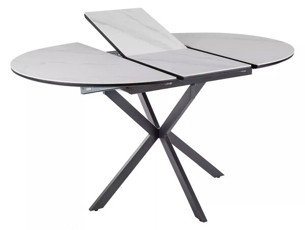 Signal Jedálenský rozkladací stôl Gaston 100-135cm, matná biela / matná čierna