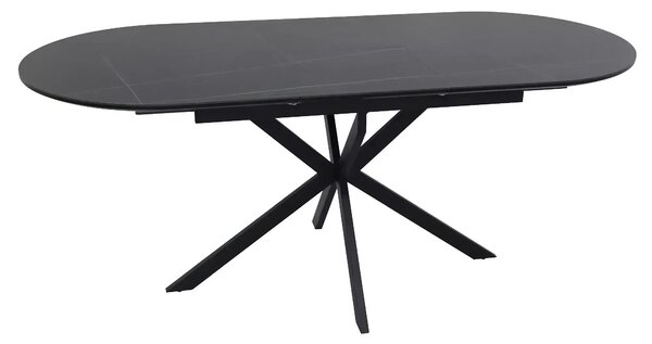 Signal Jedálenský rozkladací stôl Gaston, 140-180cm, matná čierna / matná čierna