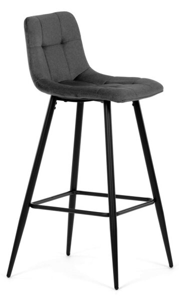 Barová stolička zamatová, sivá AUB-X7015 GREY2
