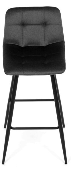 Barová stolička zamatová, sivá AUB-X7015 GREY2