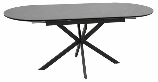 Signal Jedálenský rozkladací stôl Gaston, 140-180cm, matná sivá / matná čierna