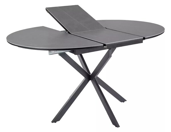 Signal Jedálenský rozkladací stôl Gaston, 100-135cm, matná sivá / matná čierna