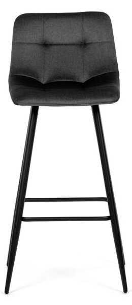 Barová stolička zamatová, sivá AUB-X7015 GREY2