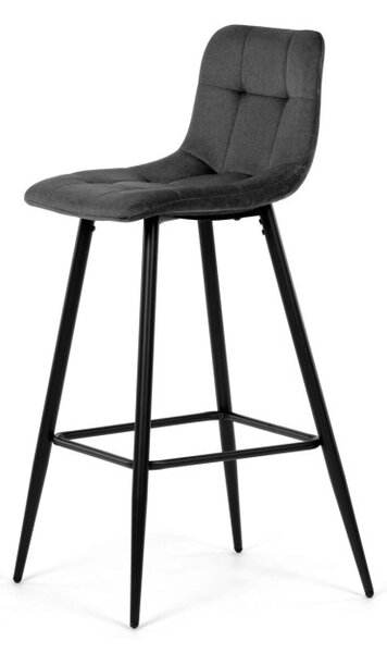 Barová stolička zamatová, sivá AUB-X7015 GREY2