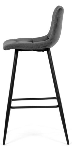Barová stolička zamatová, sivá AUB-X7015 GREY2
