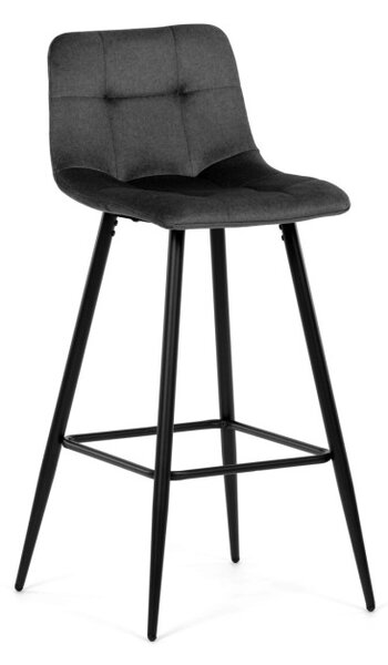 Barová stolička zamatová, sivá AUB-X7015 GREY2