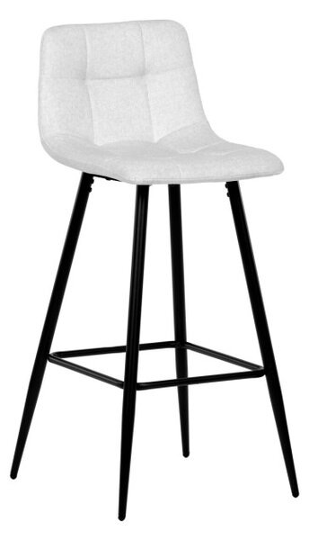 Barová stolička zamatová, biela AUB-X7015 WT2