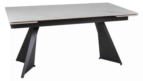 Signal Jedálenský rozkladací stôl Laconi, 160-220cm, matná biela / matná čierna