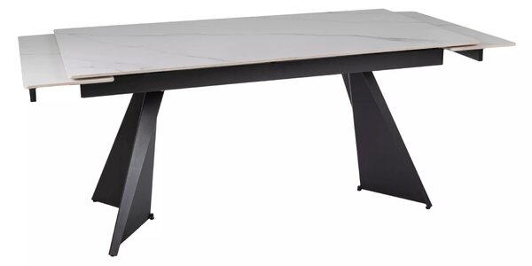 Signal Jedálenský rozkladací stôl Laconi, 160-220cm, matná biela / matná čierna