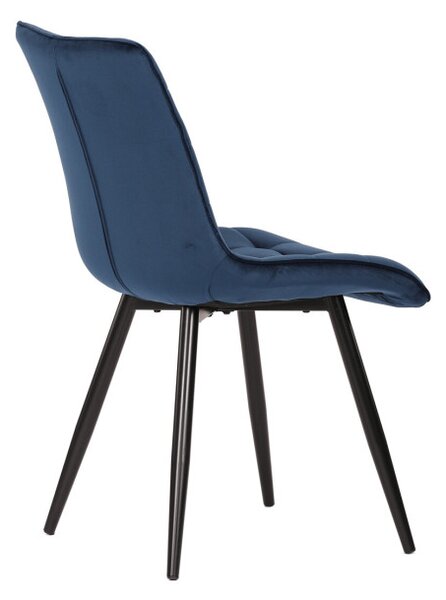 Jedálenská stolička zamatová, modrá CT-384 BLUE4