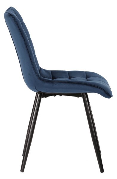 Jedálenská stolička zamatová, modrá CT-384 BLUE4