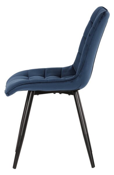 Jedálenská stolička zamatová, modrá CT-384 BLUE4
