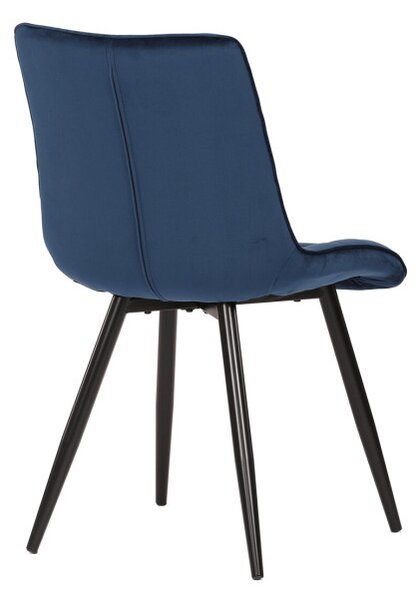 Jedálenská stolička zamatová, modrá CT-384 BLUE4
