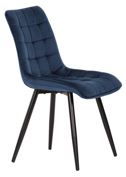 Jedálenská stolička zamatová, modrá CT-384 BLUE4