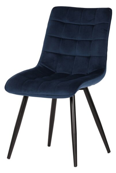 Jedálenská stolička zamatová, modrá CT-384 BLUE4