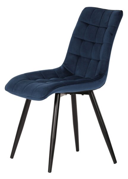 Jedálenská stolička zamatová, modrá CT-384 BLUE4