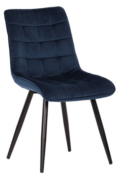 Jedálenská stolička zamatová, modrá CT-384 BLUE4