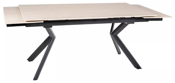 Signal Jedálenský rozkladací stôl Norton, 160-240cm, travertín matná béžová/čierna