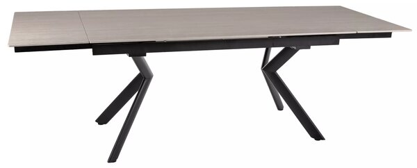 Signal Jedálenský rozkladací stôl Norton, 160-240cm, travertín matná béžová/čierna