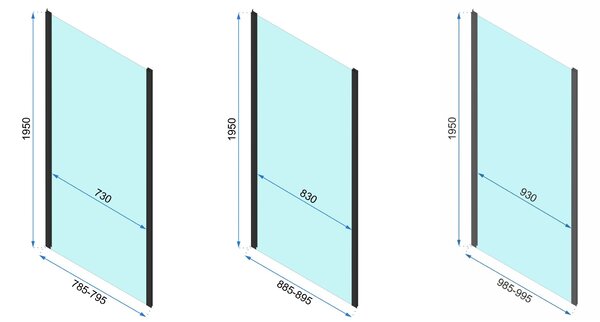 Sprchový kút REA RAPID SWING 80/dvere x 90/zástena cm, čierny/transparent - bez vaničky