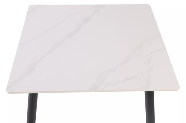 Signal Jedálenský stôl Rion 80, lesklá biela / matná čierna