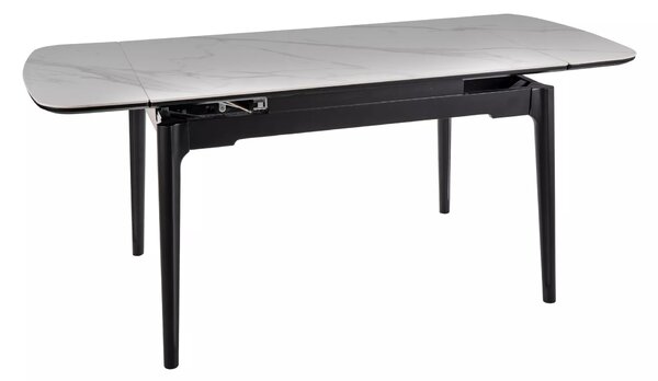 Signal Jedálenský rozkladací stôl Sento, 120-180cm, lesklá biela/matná čierna