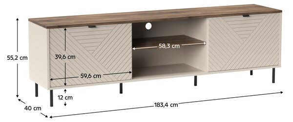 KONDELA TV stolík, kašmír/dub castello, EYCO 2D/180