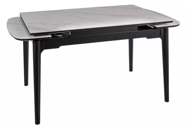 Signal Jedálenský rozkladací stôl Sento, 120-180cm, lesklá biela/matná čierna