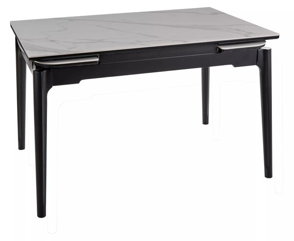 Signal Jedálenský rozkladací stôl Sento, 120-180cm, lesklá biela/matná čierna