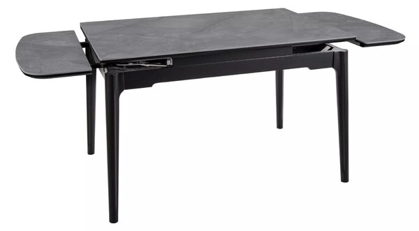Signal Jedálenský rozkladací stôl Sento, 120-180cm, lesklá sivá/matná čierna