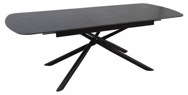 Signal Jedálenský rozkladací stôl Vector, 160-200cm, matná čierna/matná čierna