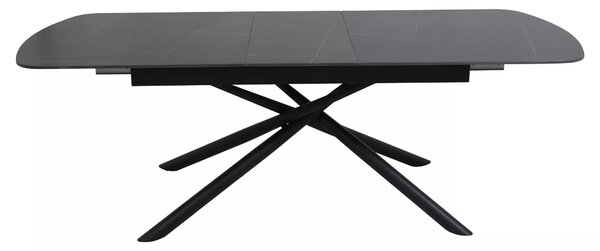 Signal Jedálenský rozkladací stôl Vector, 160-200cm, matná čierna/matná čierna
