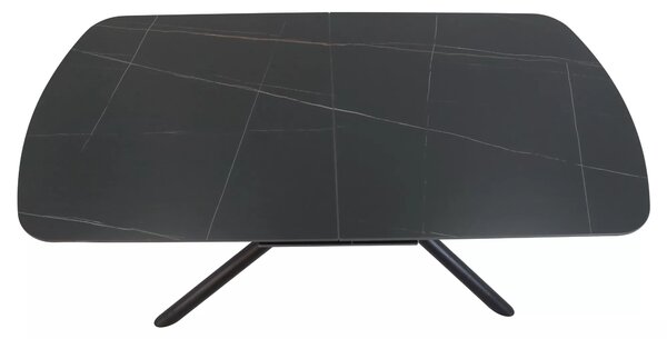 Signal Jedálenský rozkladací stôl Vector, 160-200cm, matná čierna/matná čierna