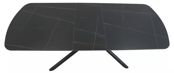 Signal Jedálenský rozkladací stôl Vector, 160-200cm, matná čierna/matná čierna