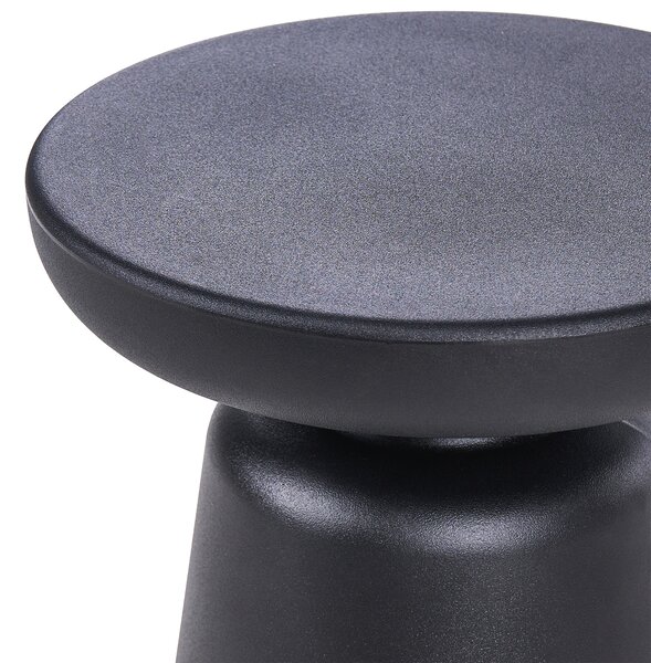 Odkladací stolík čierny syntetický materiál okrúhly ø 31 cm odolnosť voči hrdzi a vode interiér exteriér