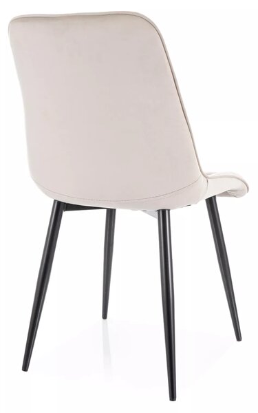 Signal CHIC VELVET jedálenská stolička, čierne nohy /BLUVEL 30