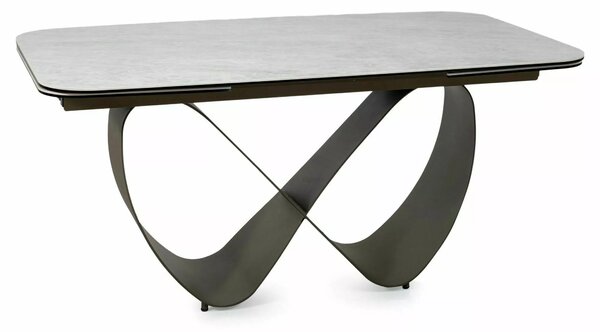 Signal INFINITY CERAMIC stôl jedálenský 160(240)X95, béžový TAJ MAHAL/medený