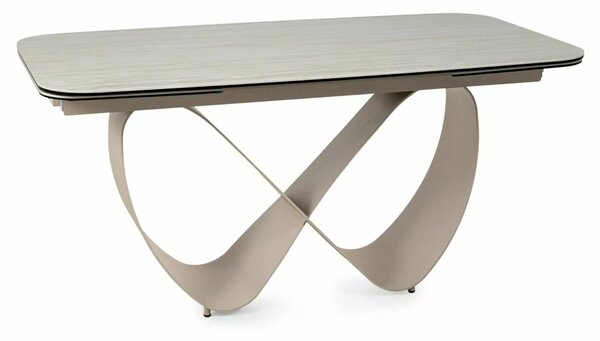 Signal INFINITY CERAMIC stôl jedálenský 160(240)X95, béžový TRAVERTINE/kašmír