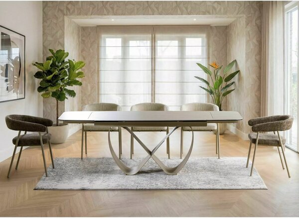 Signal INFINITY CERAMIC stôl jedálenský 160(240)X95, béžový TRAVERTINE/kašmír
