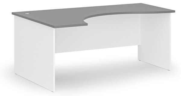 Ergonomický kancelársky písací stôl PRIMO WHITE, 180x120 cm, ľavý, biela/grafit