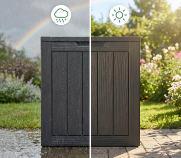 Záhradný úložny box čierny 117 L