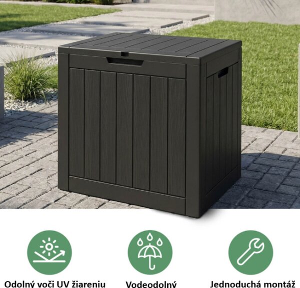 Záhradný úložny box čierny 117 L