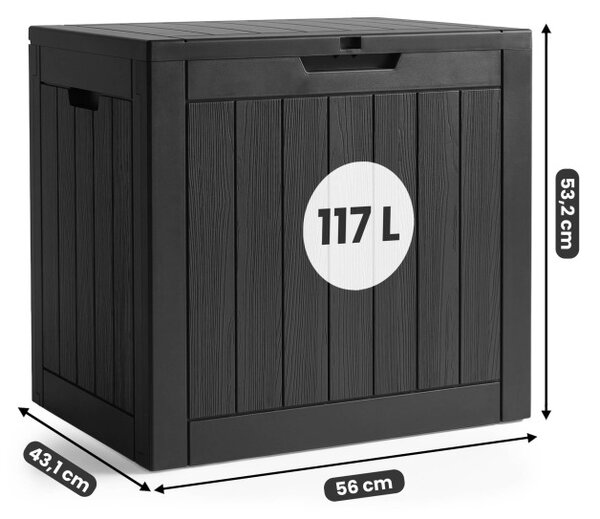 Záhradný úložny box čierny 117 L