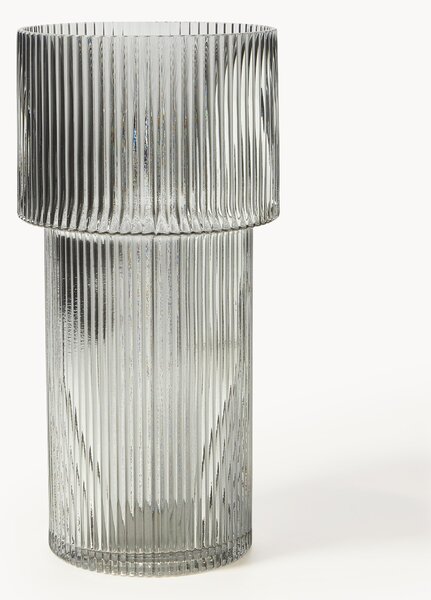 Sklenená váza's drážkovaným povrchom Lija, V 30 cm