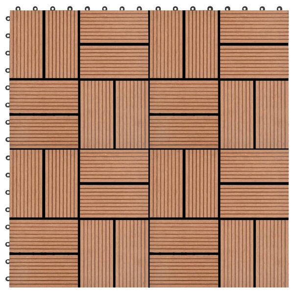 Podlahové dlaždice z WPC 11 ks 30x30 cm 1 m2 hnedé